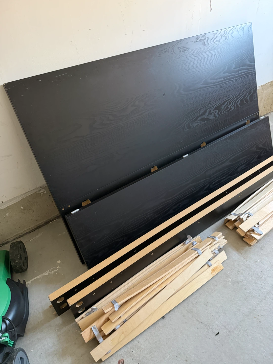 Black Bed Frame Disassembled