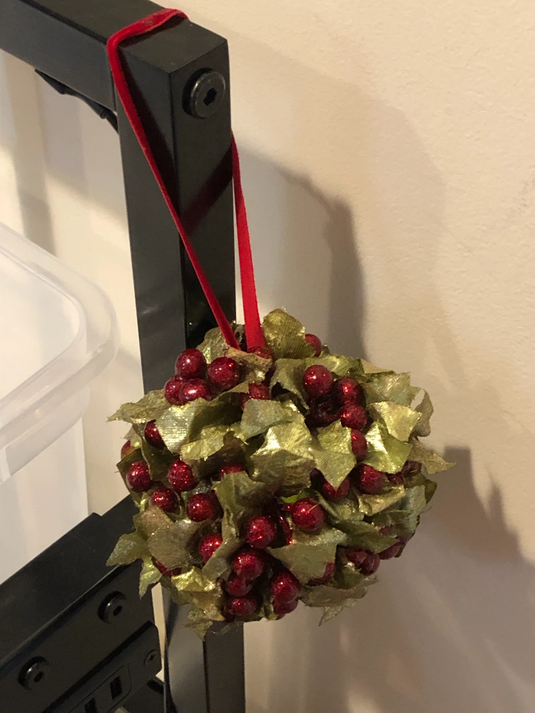 Red Berry and Gold Leaf Holiday Ornament 🏈