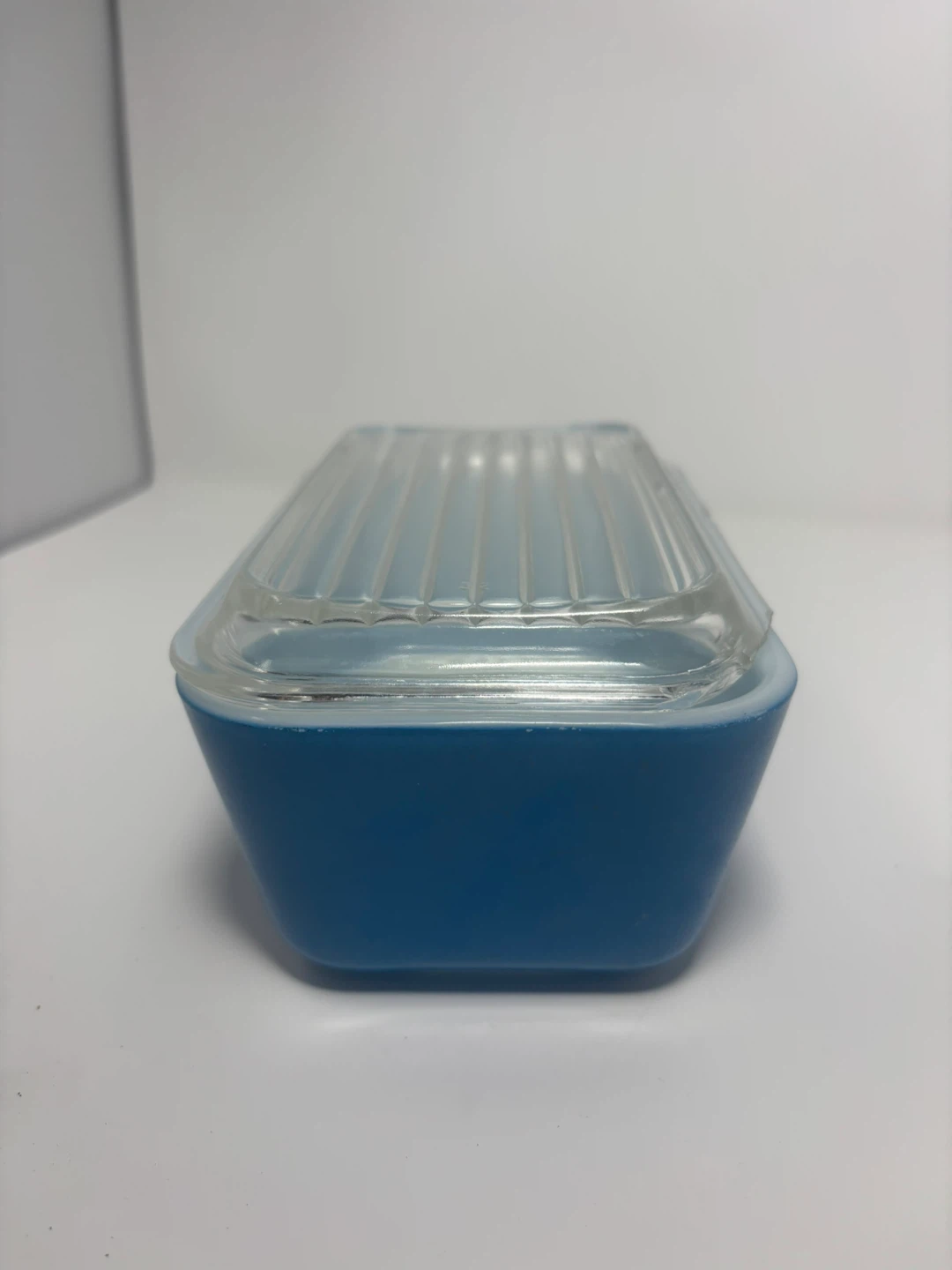Vintage Pyrex Blue Snowflake Butter Dish - photo 3