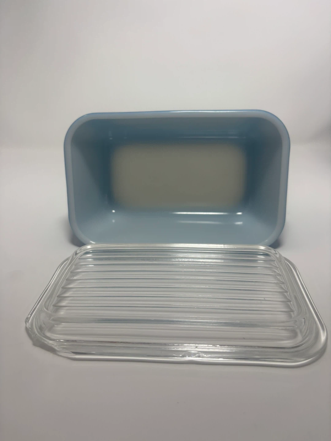 Vintage Pyrex Blue Snowflake Butter Dish - photo 4