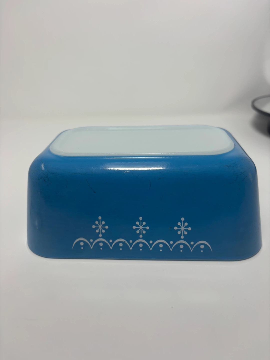 Vintage Pyrex Blue Snowflake Butter Dish - photo 5