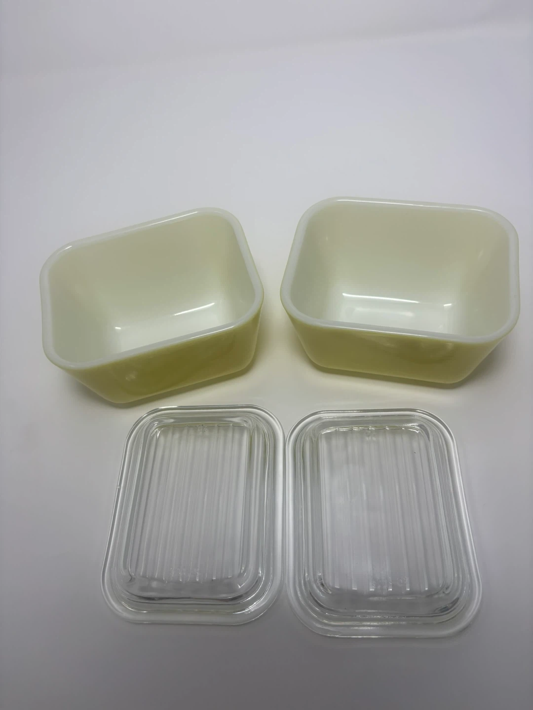 Set of 2 Vintage Pyrex Yellow 501 Refrigerator Dishes - photo 5