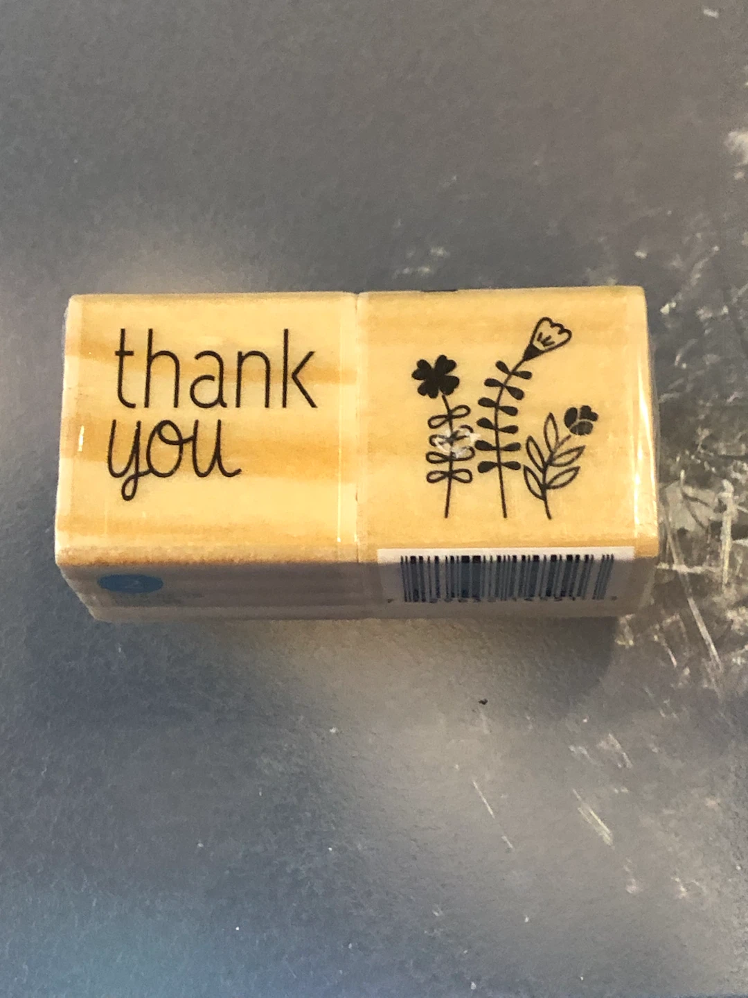 Wooden Thank You and Floral Stamp Set — NEW 🏈