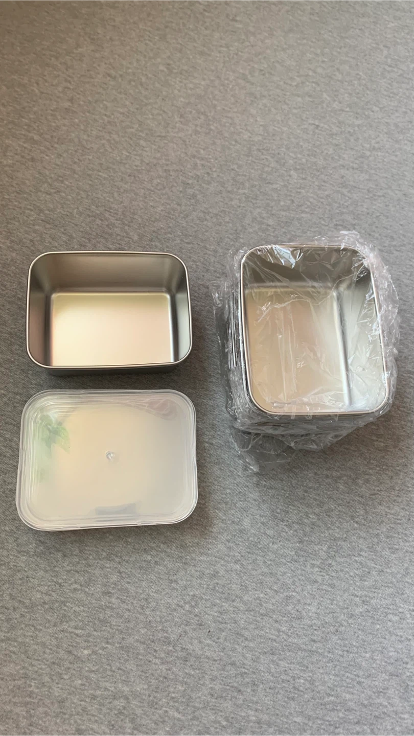 Set of 10 Stainless Steel Food Containers w/ Plastic Lids 🏈 - photo 2