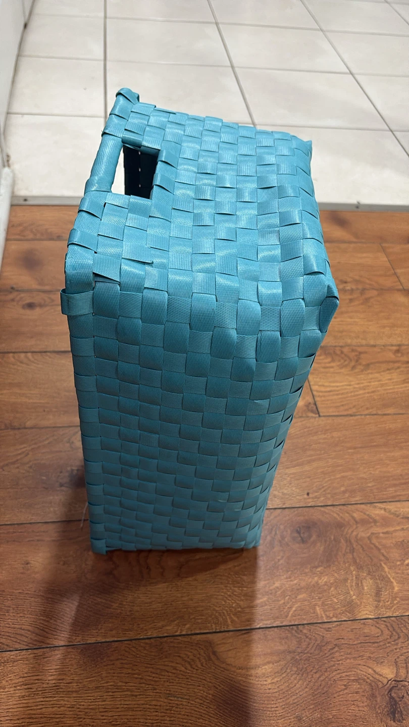 Blue Woven Plastic Storage Basket 🏈