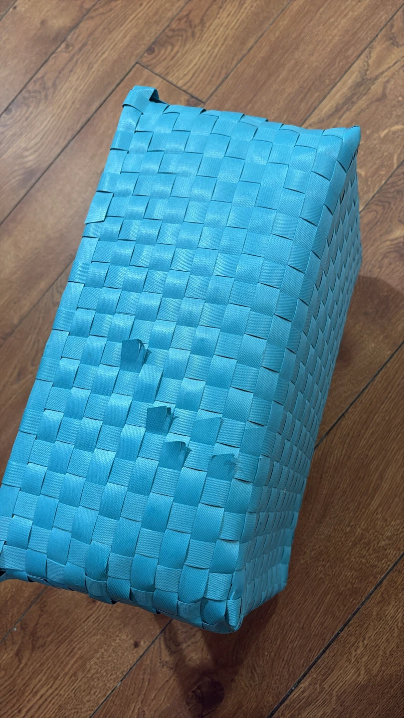 Blue Woven Plastic Storage Basket 🏈 - photo 3