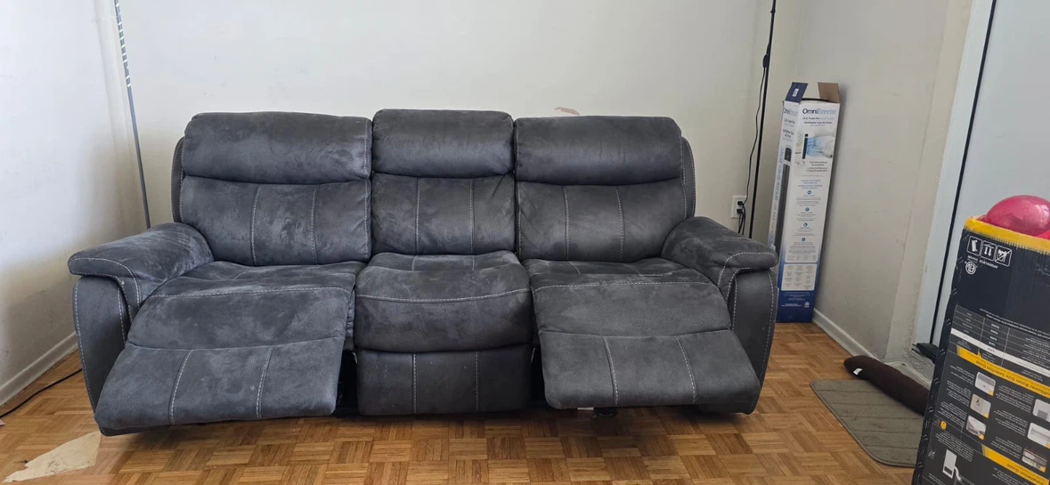 Dark Grey Reclining Sofa