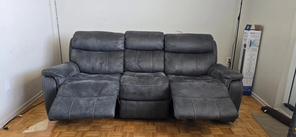 Dark Grey Reclining Sofa - photo 2