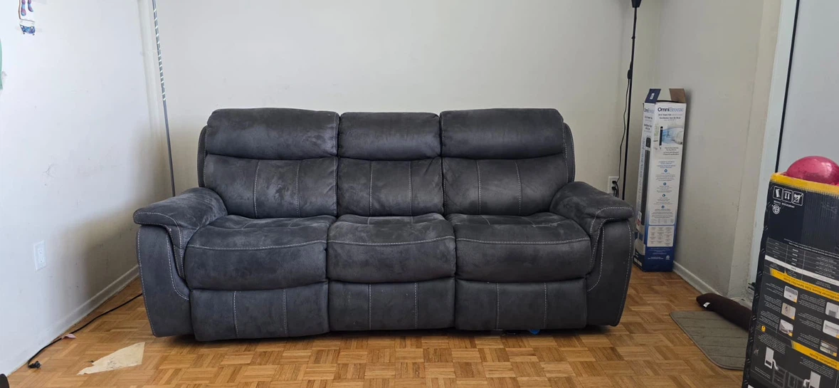 Dark Grey Reclining Sofa - photo 3
