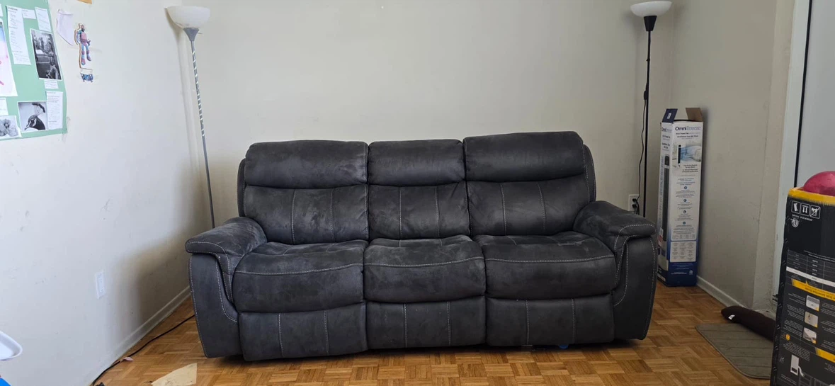 Dark Grey Reclining Sofa - photo 4