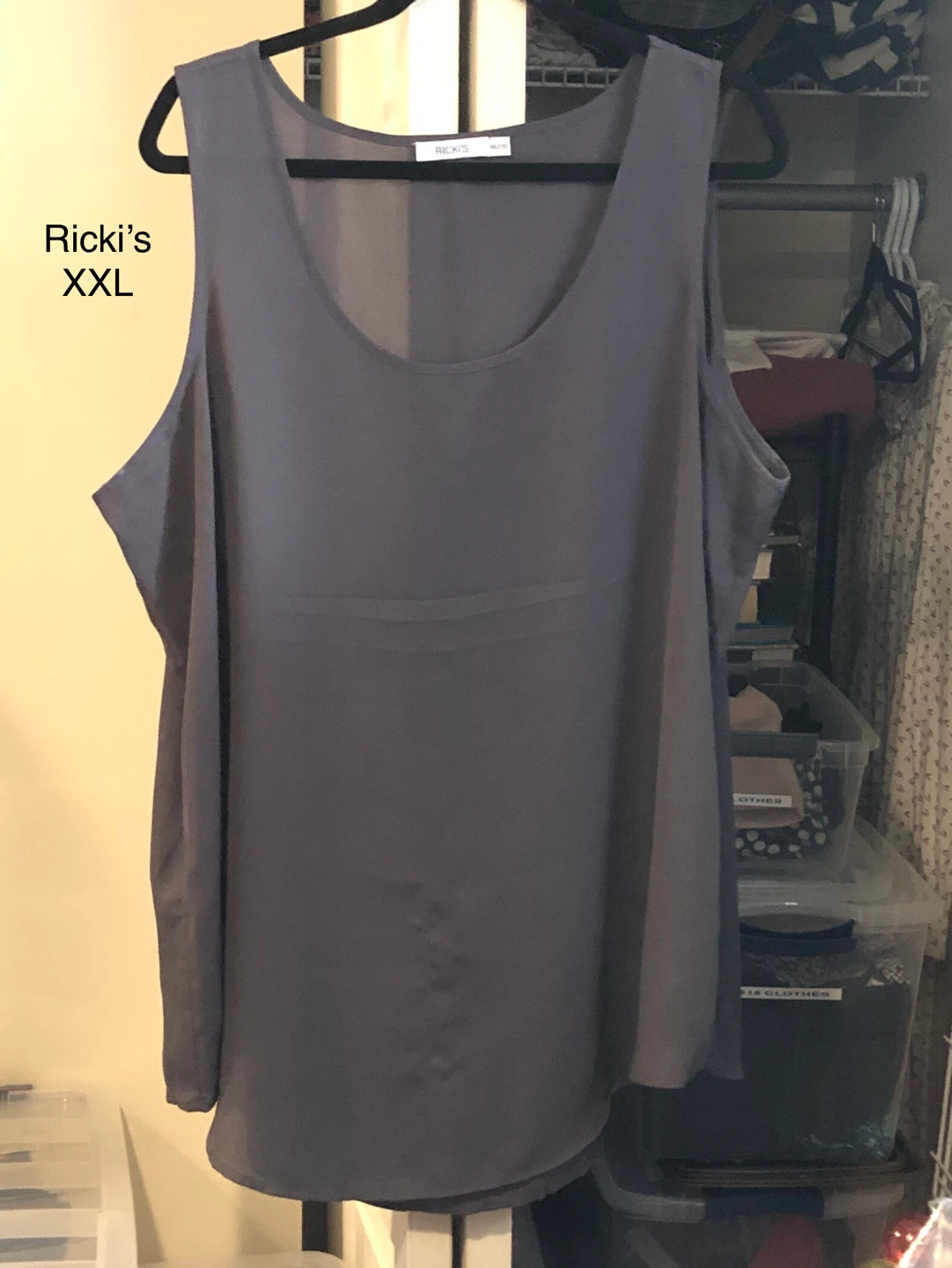 Ricki's Grey Layering Sleeveless Blouse XXL 🏈