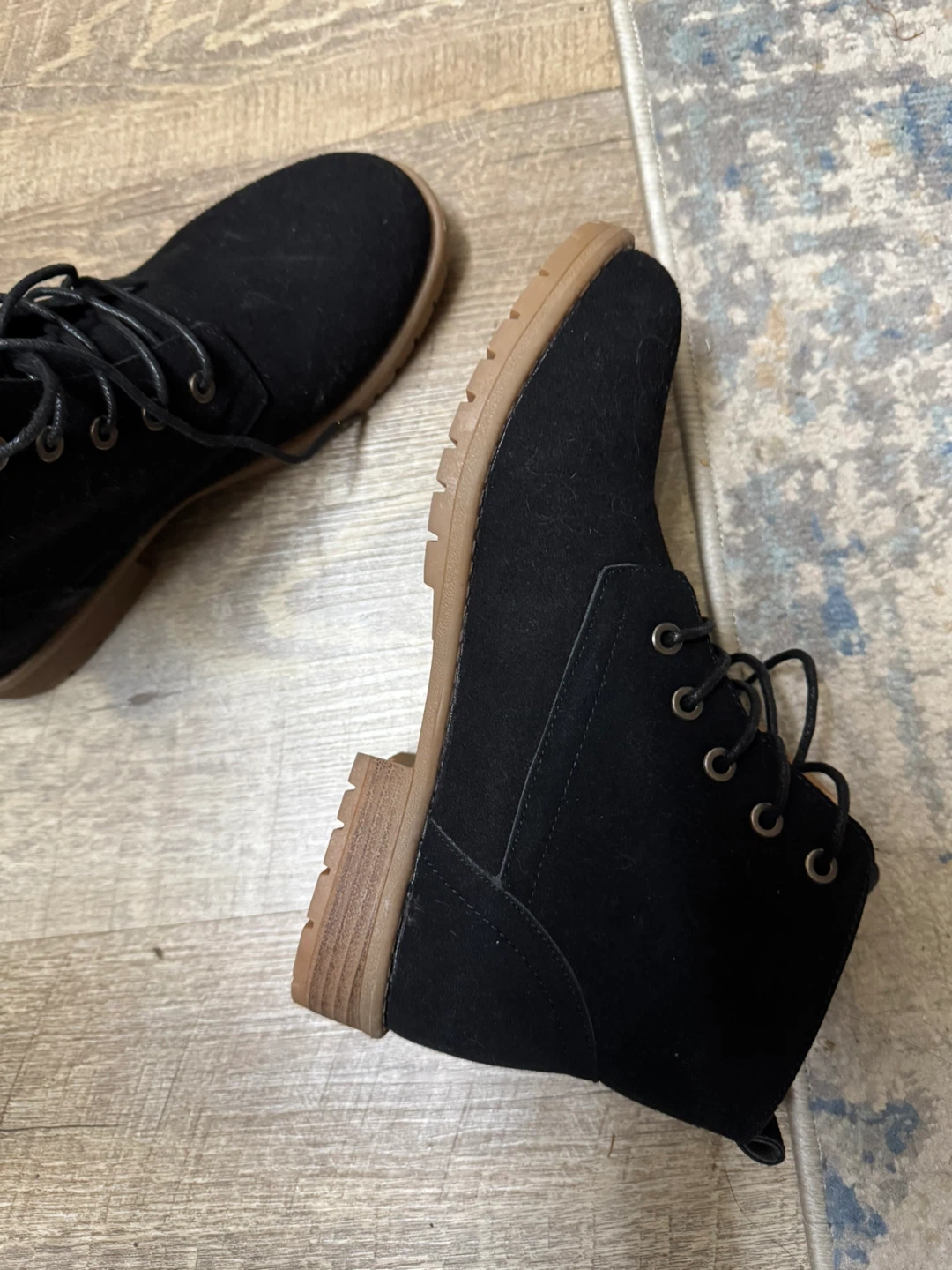 Zewdi Black Suede Ankle Boots Size 7 🏈 - photo 3