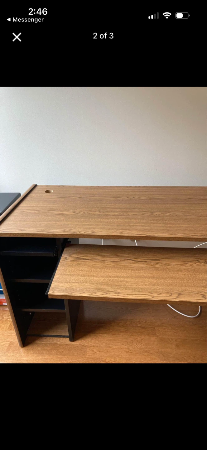 Desk with Keyboard Tray & Shelving - photo 2