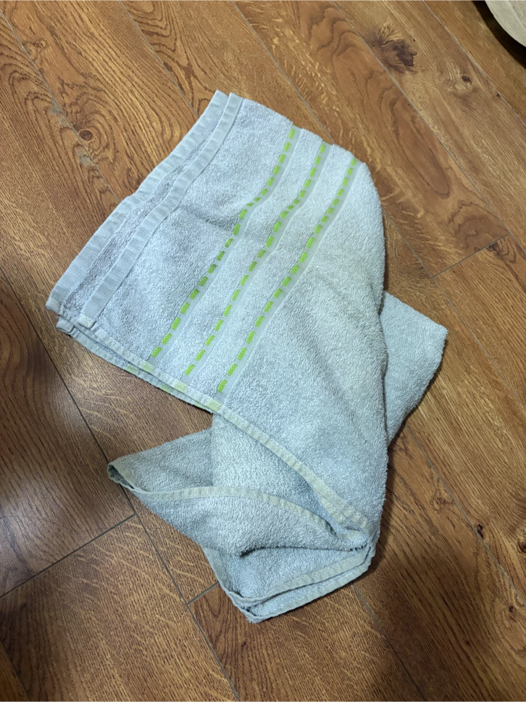 Light blue and green striped bath towel 🏈