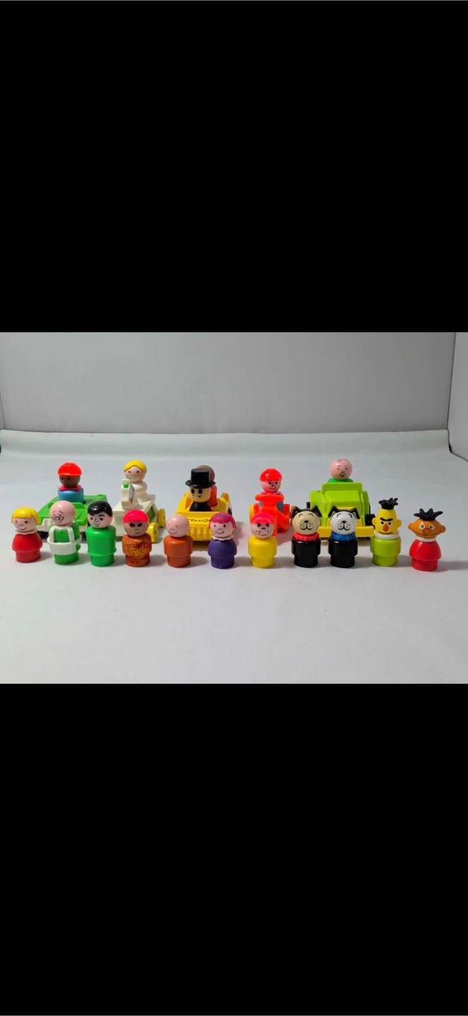 1970s Fisher-Price Little People set with vehicles and figures