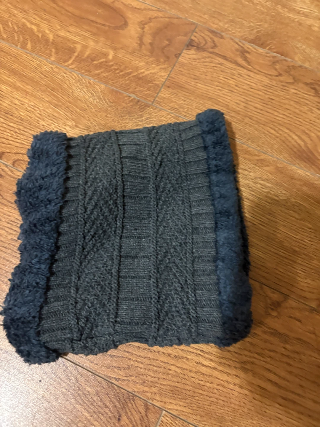 Dark Grey Cable Knit Neck Warmer 🏈