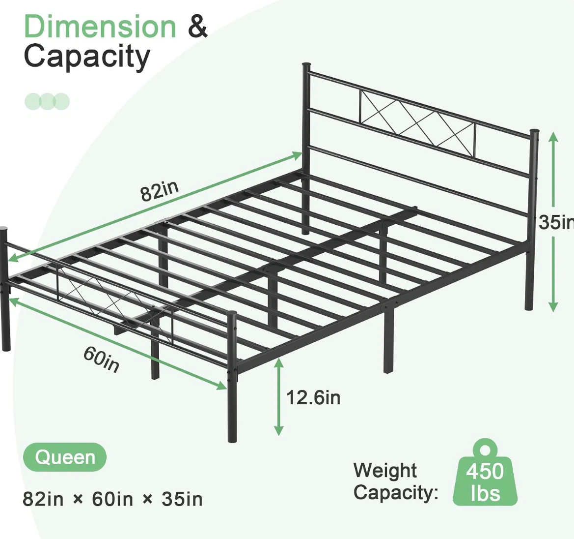 Queen Size Metal Bed Frame - photo 2
