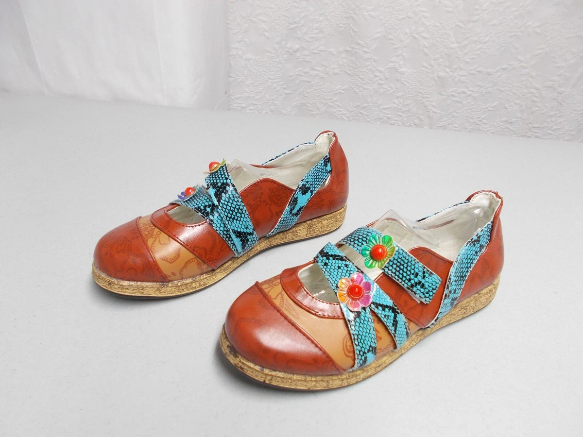 Unique Multi-Coloured Floral Flats brand new
