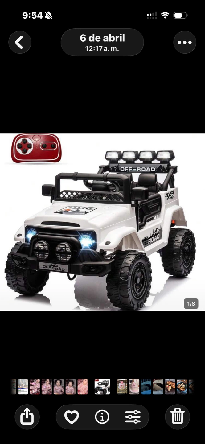White Off-Road Electric Ride-On Toy Truck