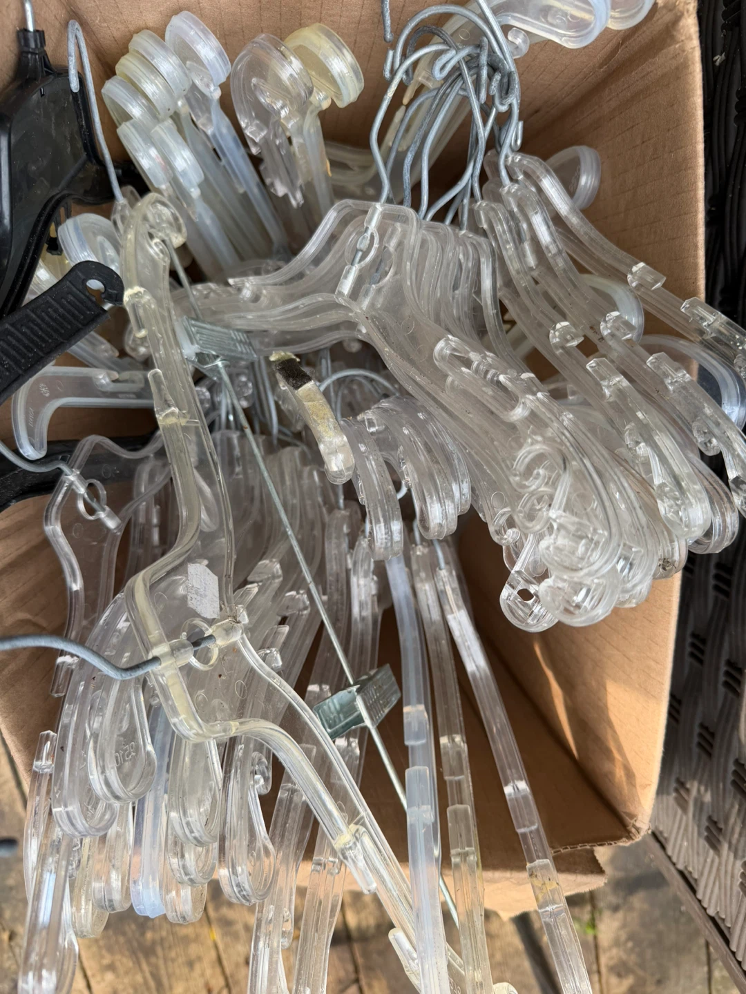 Assorted retail display hooks and clothing hangers - photo 2