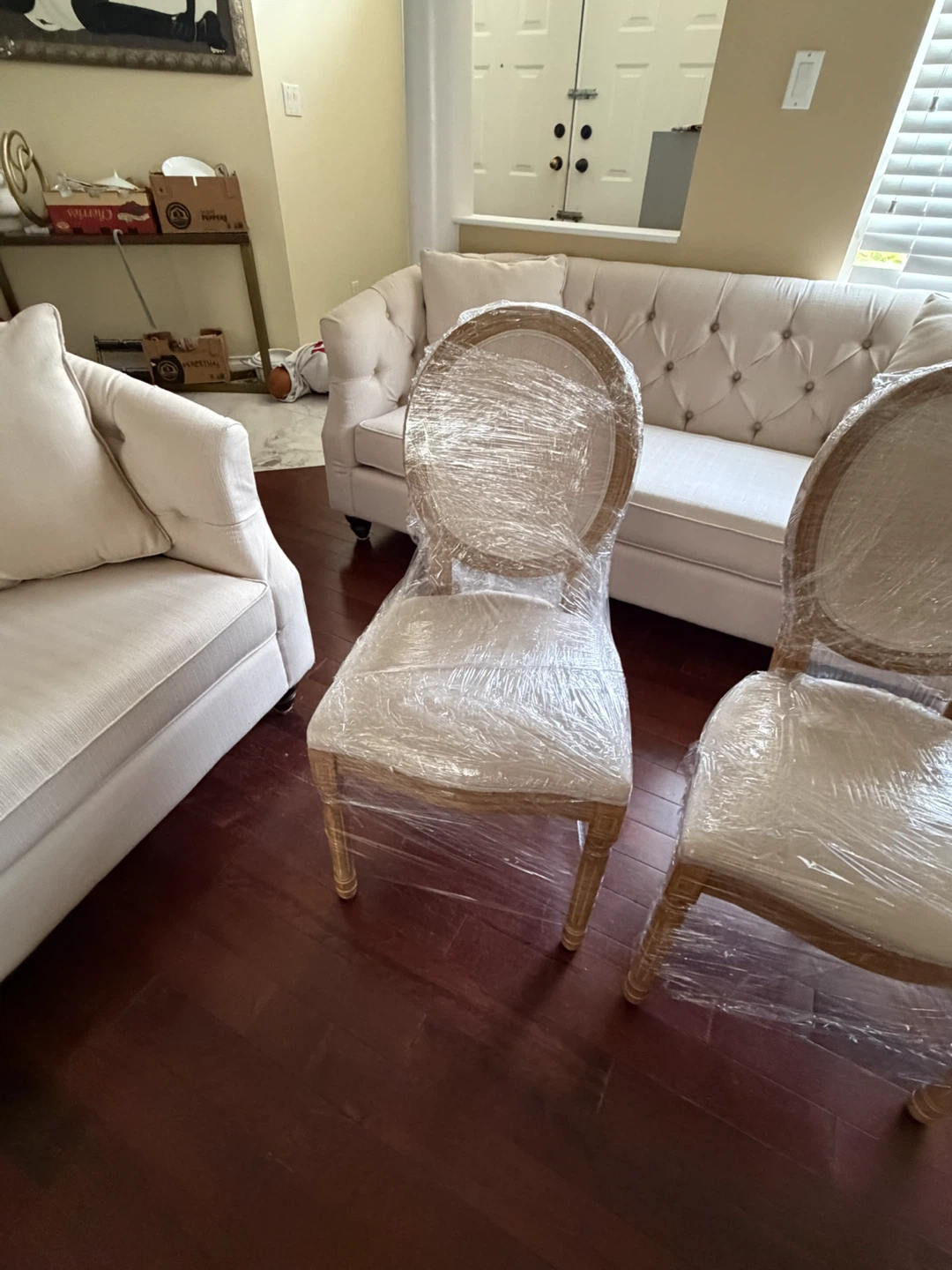 Cream Tufted Sofa