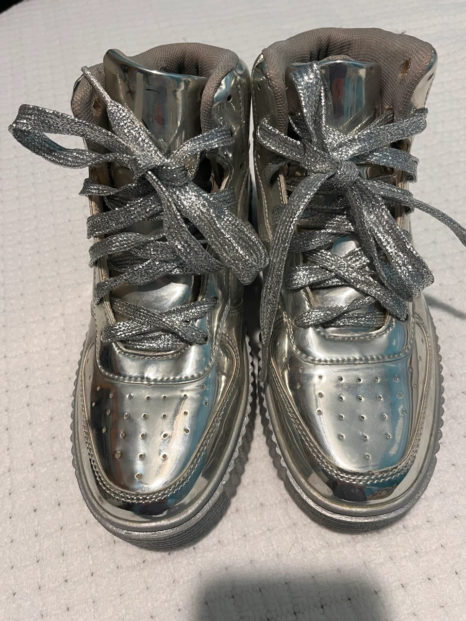 Cape Robbin Silver High Top Sneakers