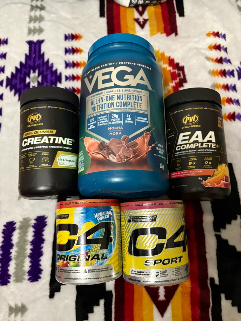 Assorted Protein and Pre-Workout Supplements