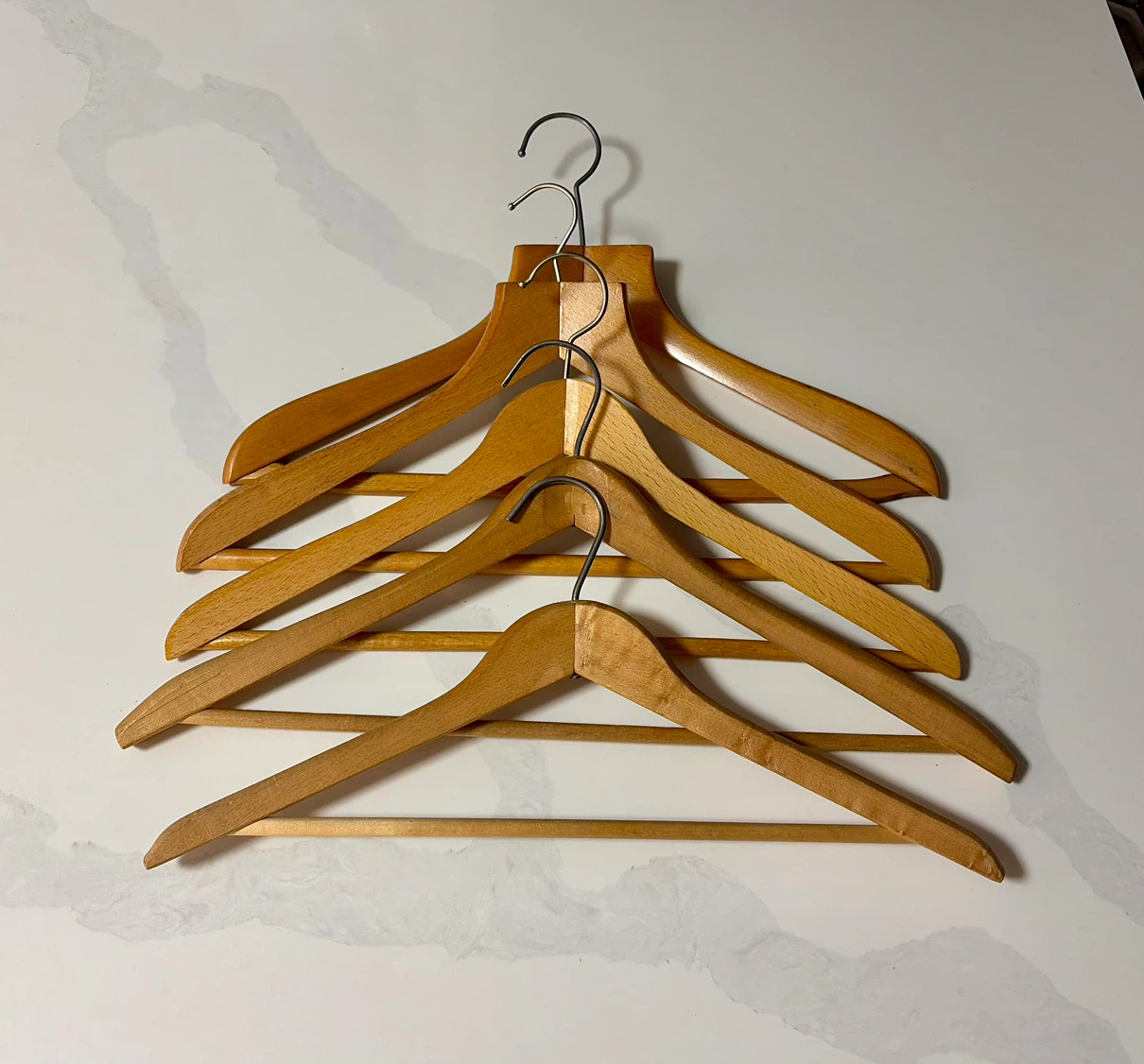 Set of 5 Wooden Suit Hangers (Each: 2, All: 8)