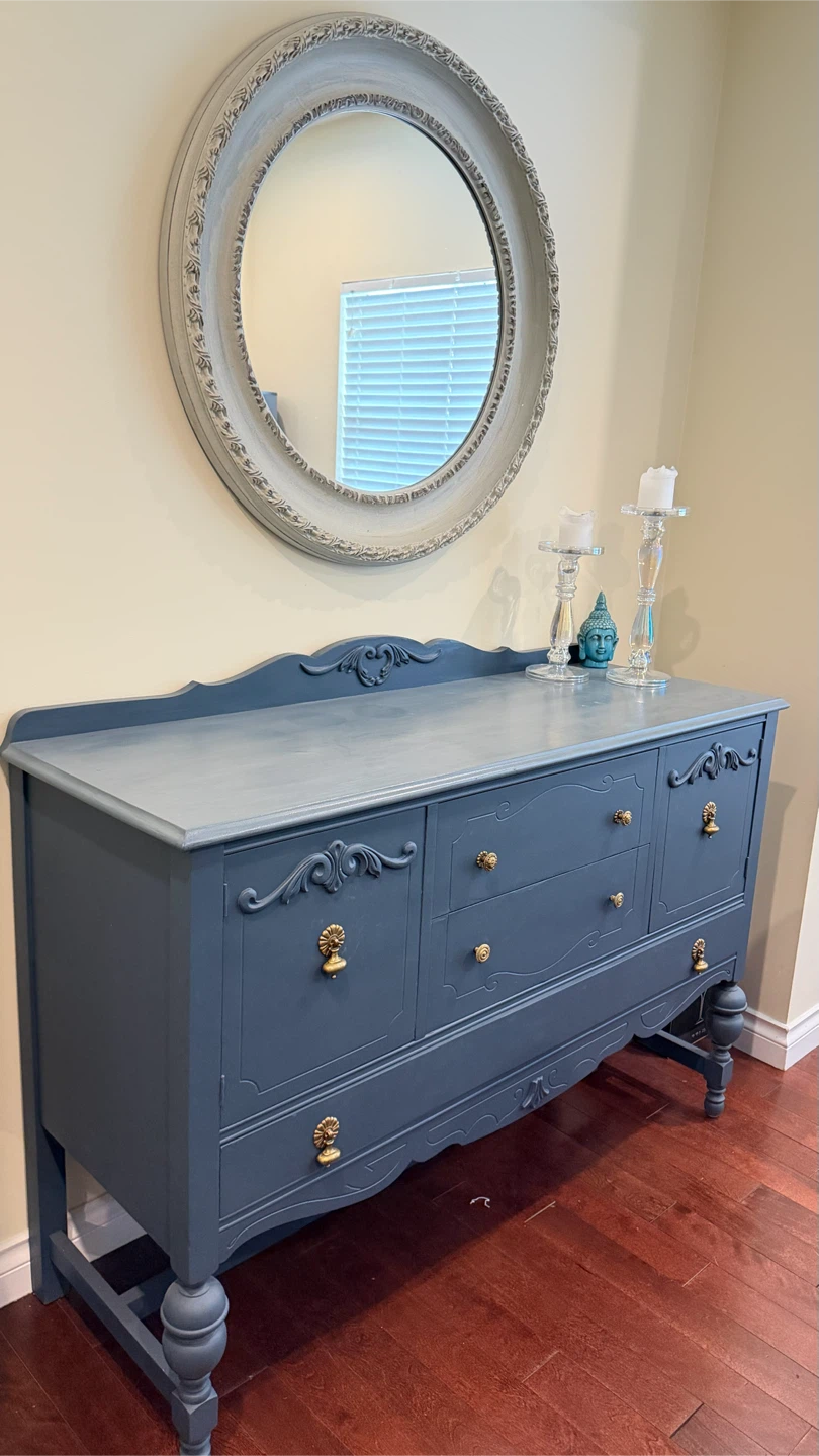 Refinished Blue Buffet Cabinet
