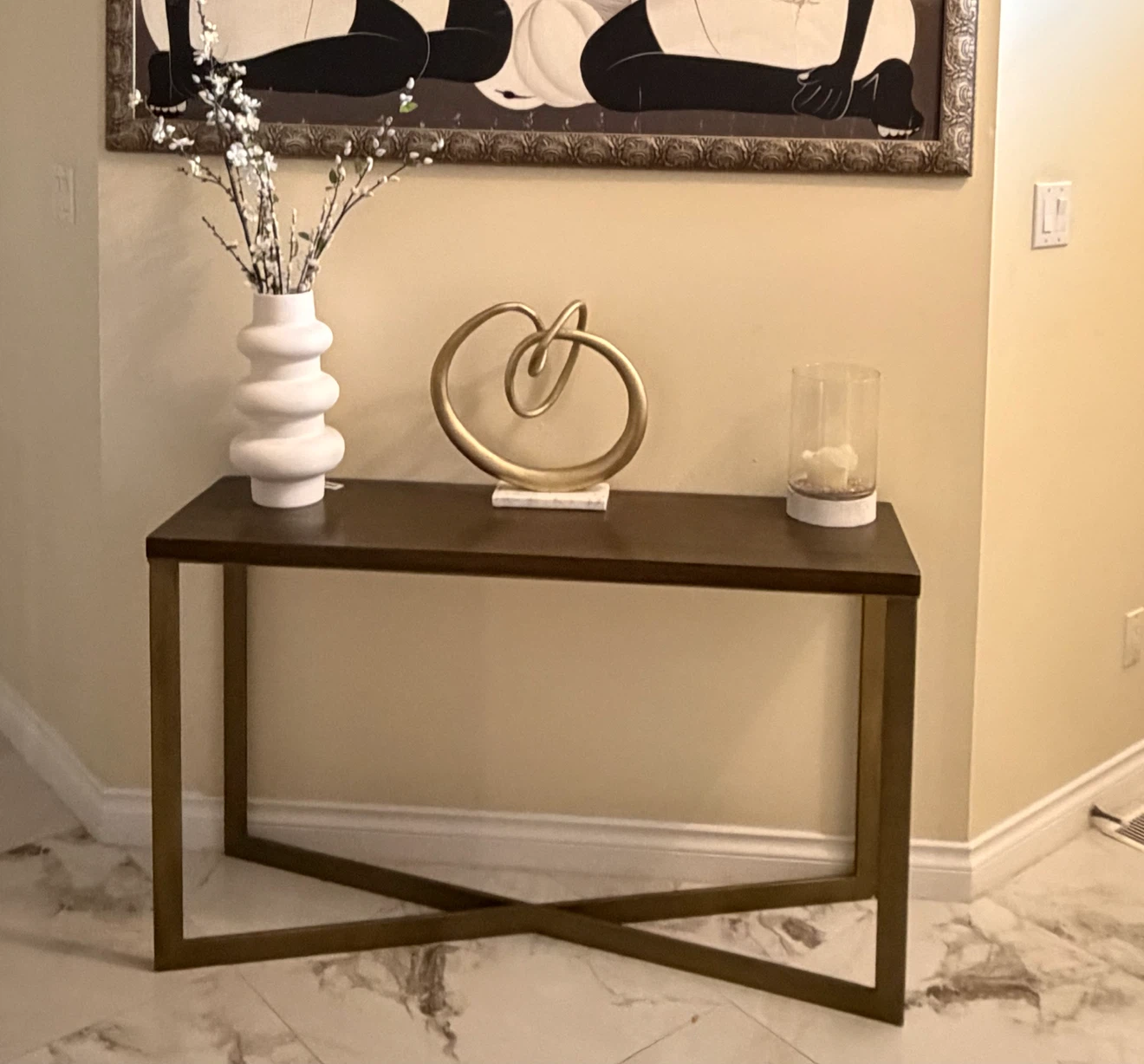Modern Console Table with Metal Frame