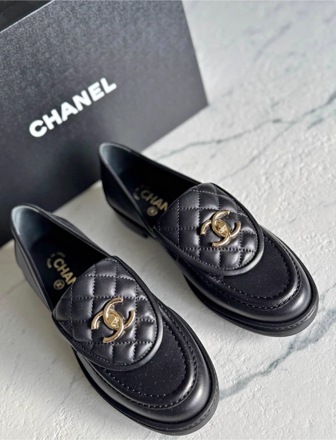Chanel Quilted Leather Loafers