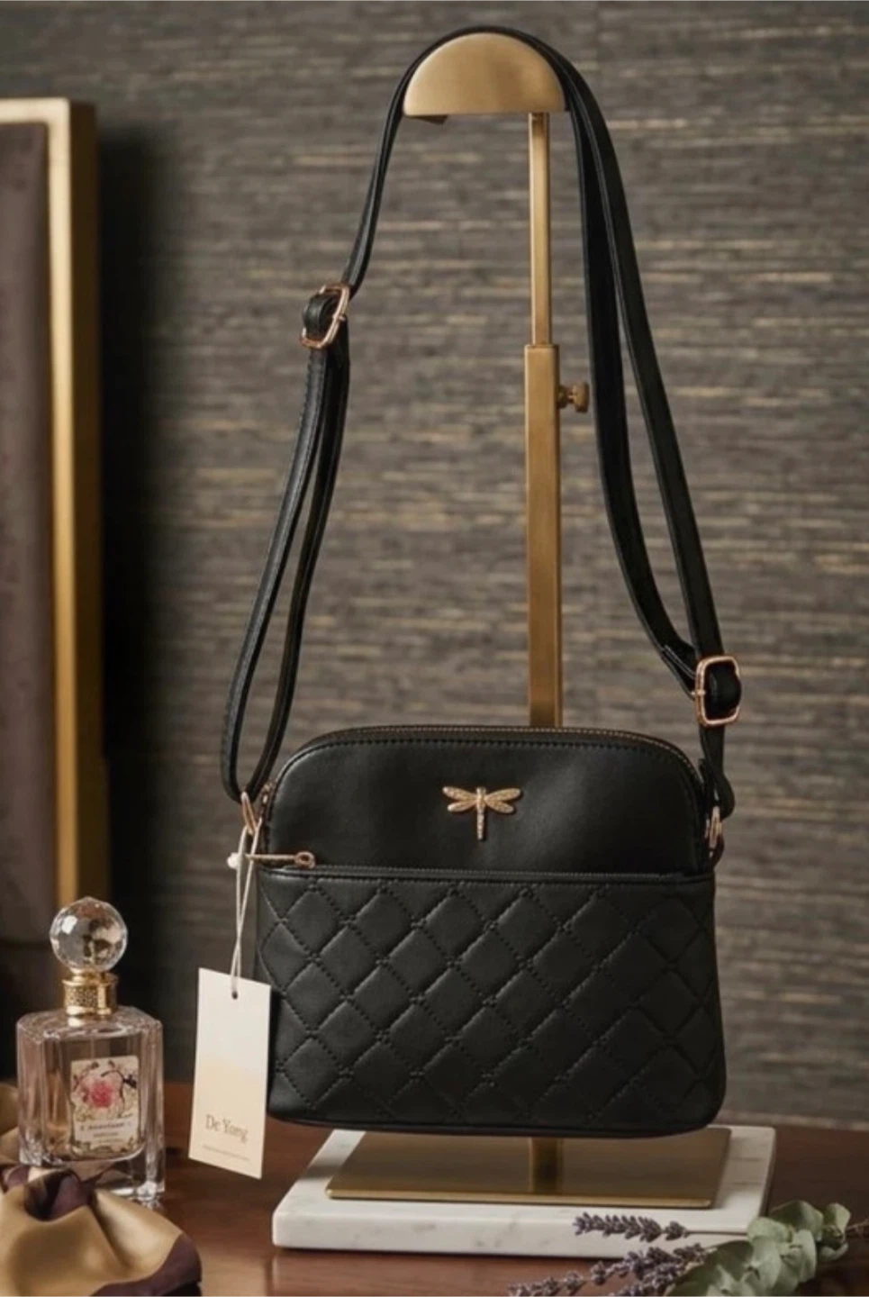 Le Bag Black Dragonfly Crossbody Bag