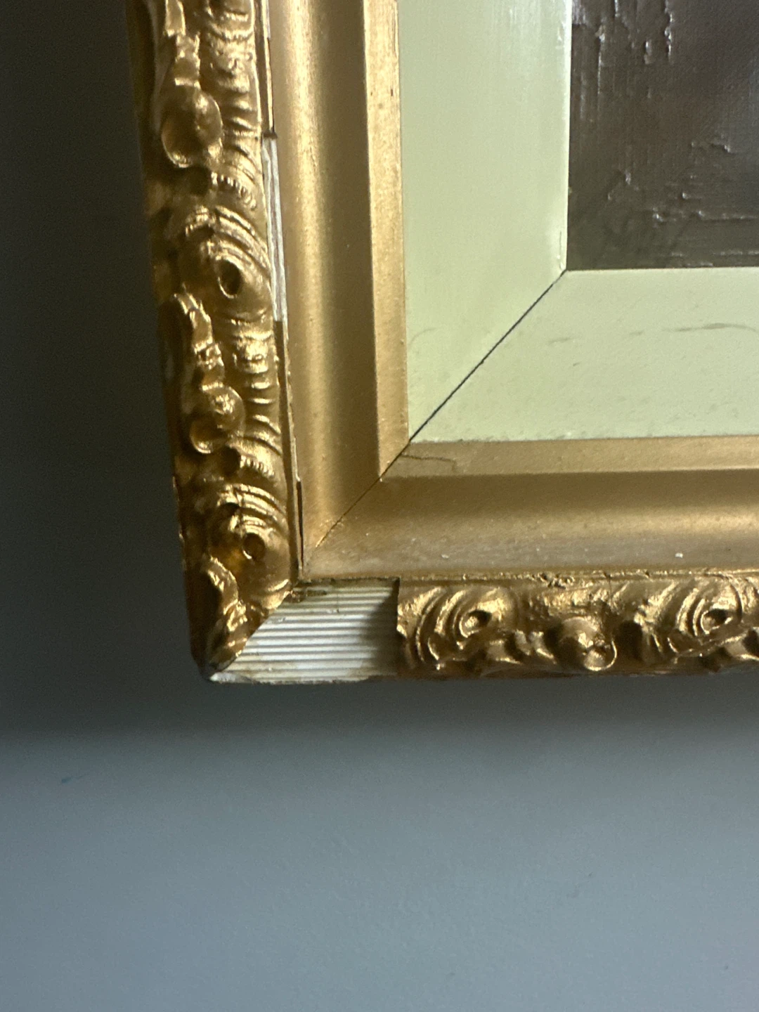 Vintage Floral Oil Painting in Gold Frame - photo 2