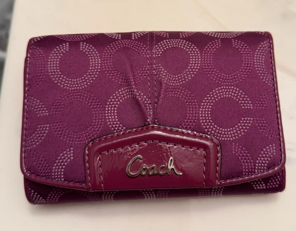 Coach Tri-Fold Wallet - Purple