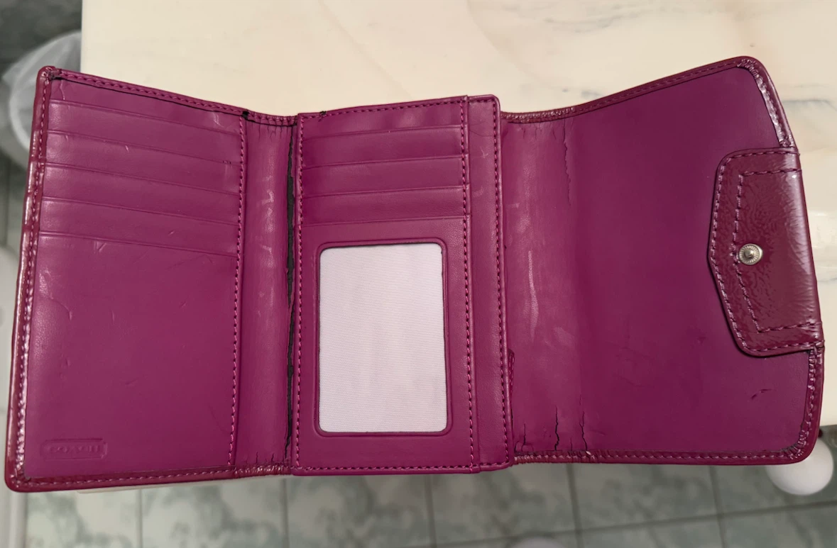 Coach Tri-Fold Wallet - Purple - photo 4