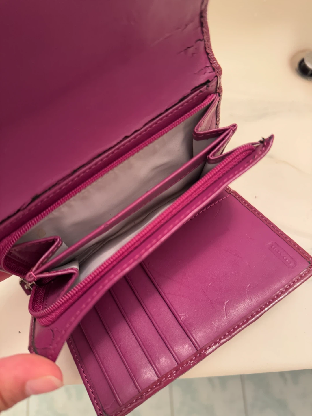 Coach Tri-Fold Wallet - Purple - photo 5