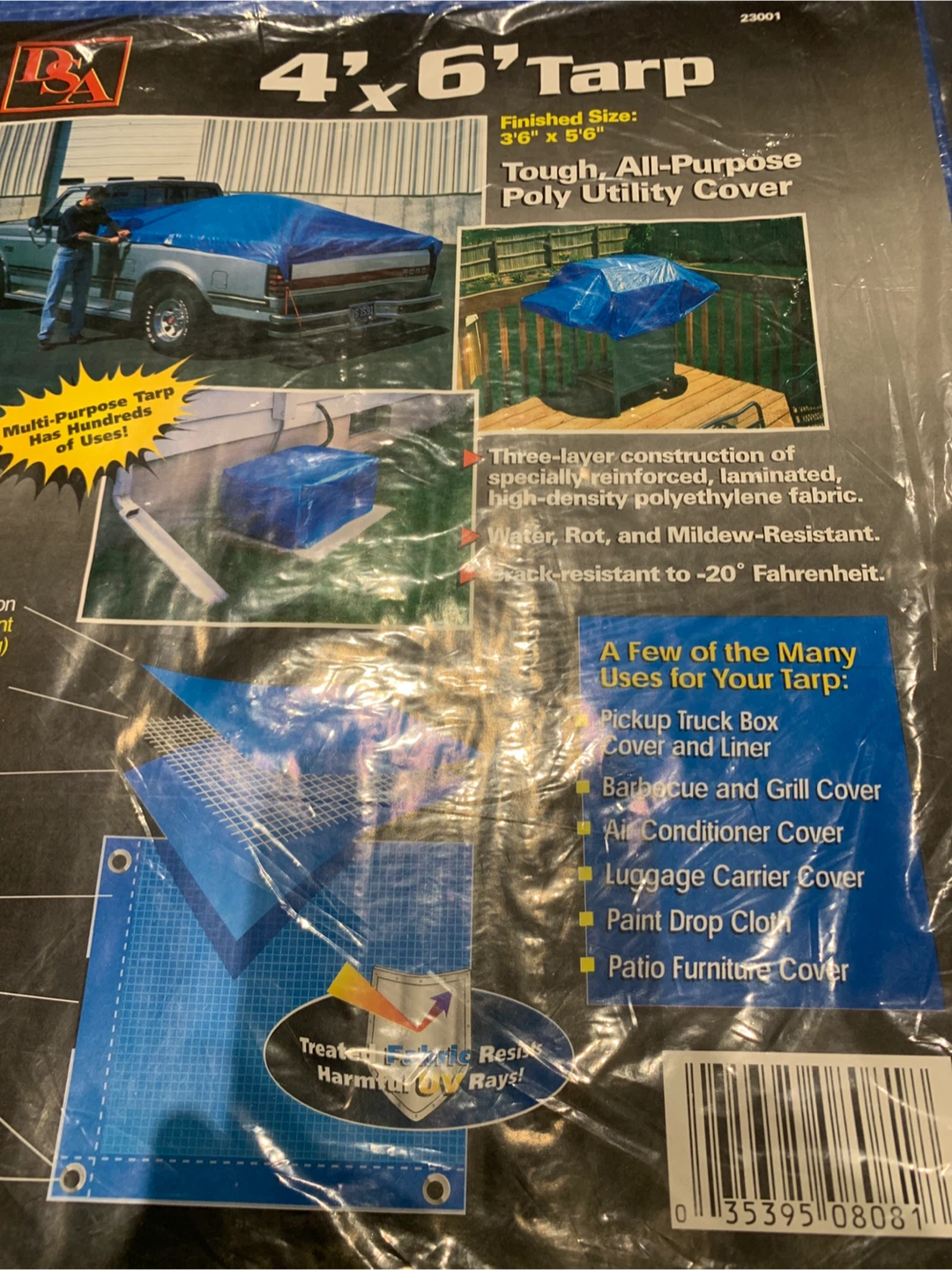 🏈 BA 4x6 Foot Poly Utility Tarp