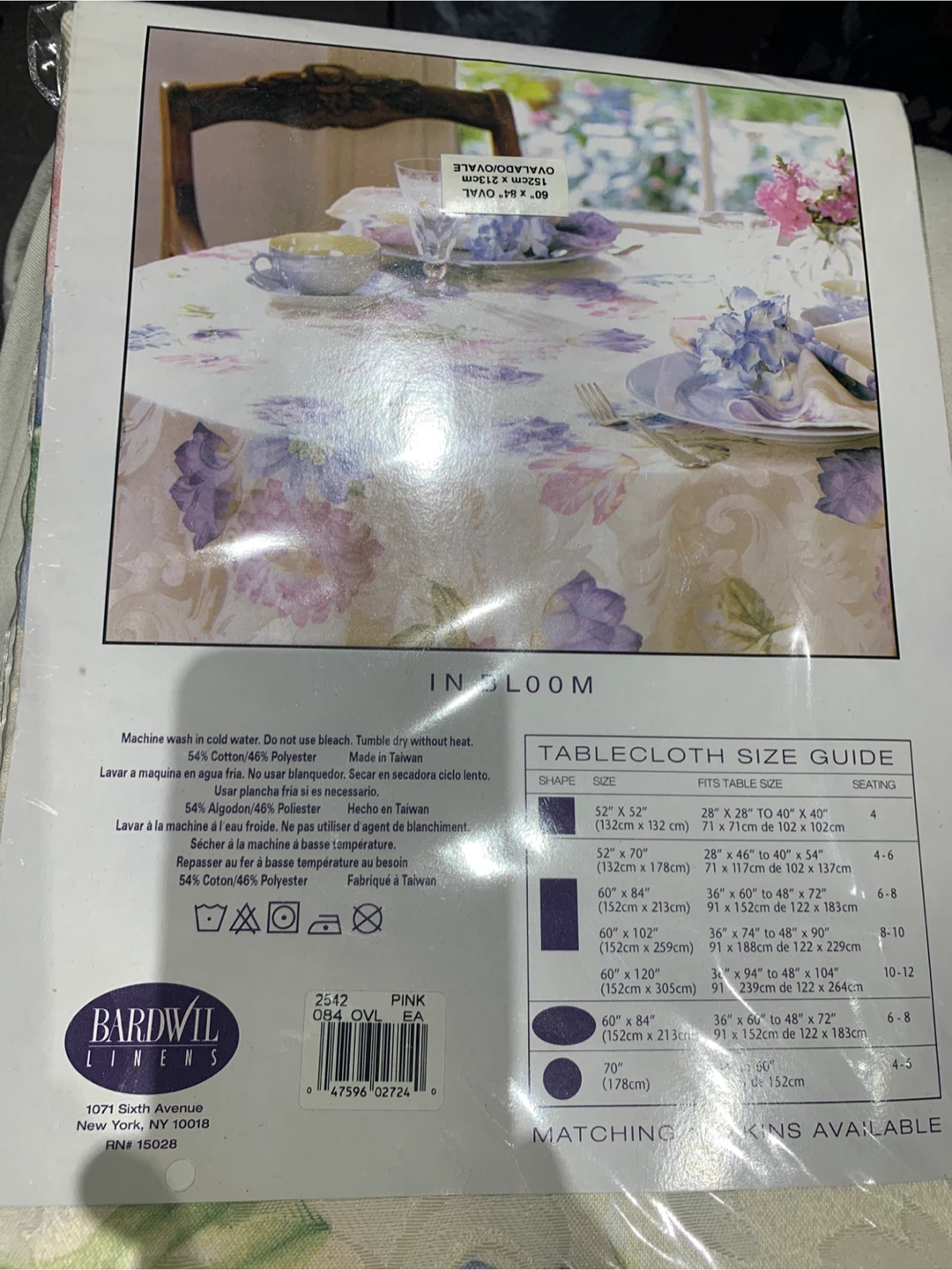 🏈 Bardwil In Bloom Oval Tablecloth