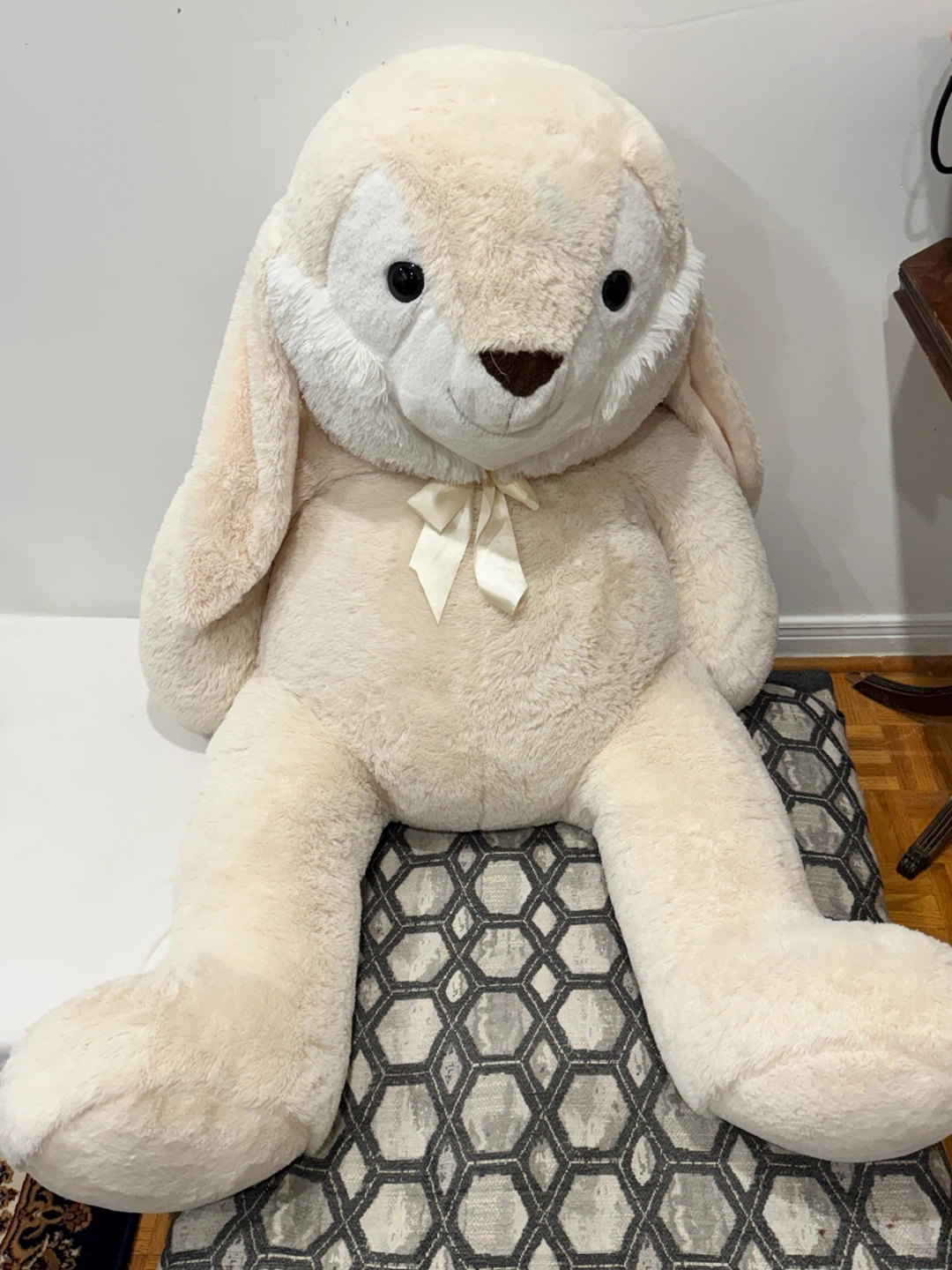 Large Cream Coloured Plush Bunny