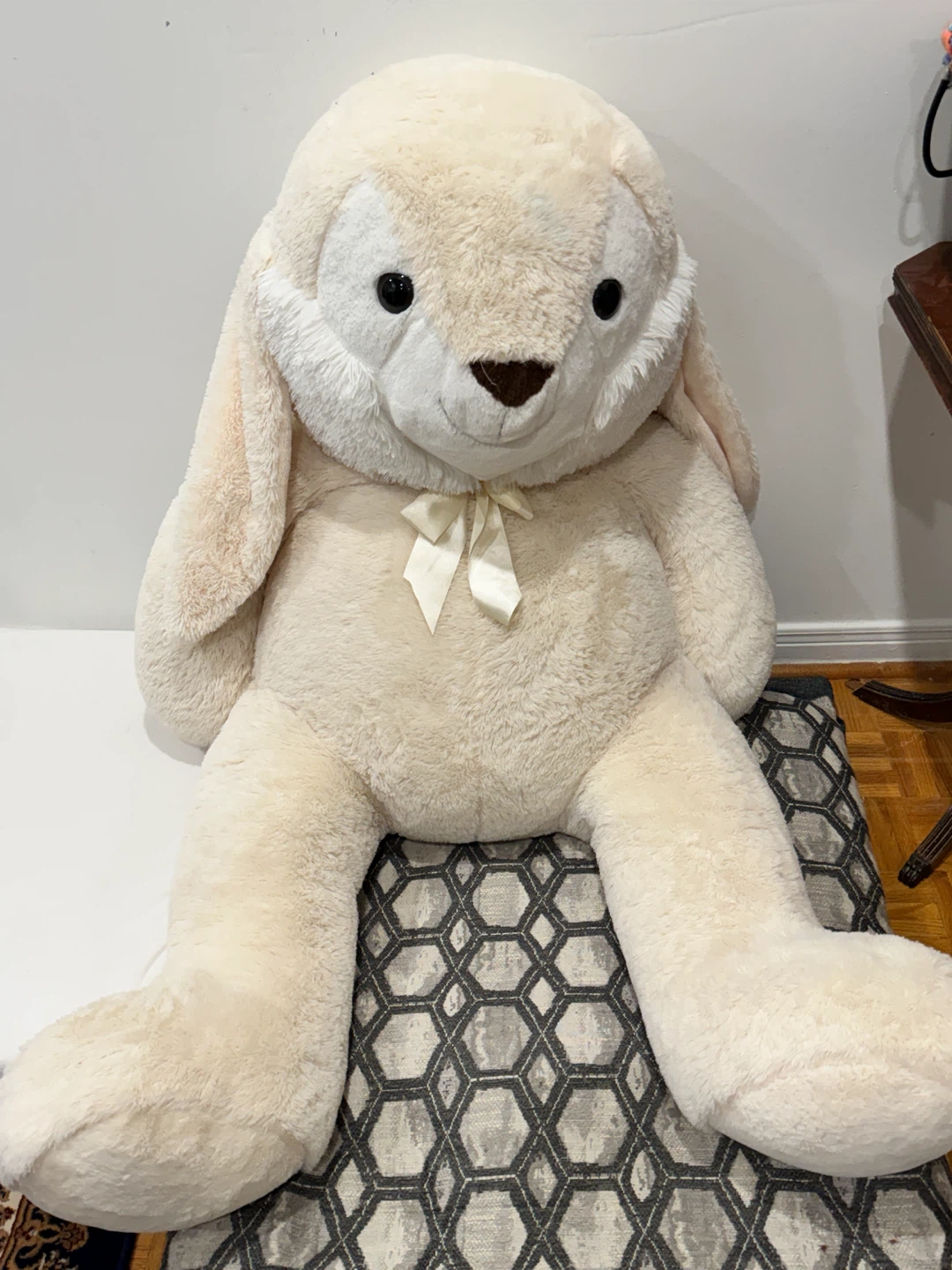 Large Cream Coloured Plush Bunny - photo 2