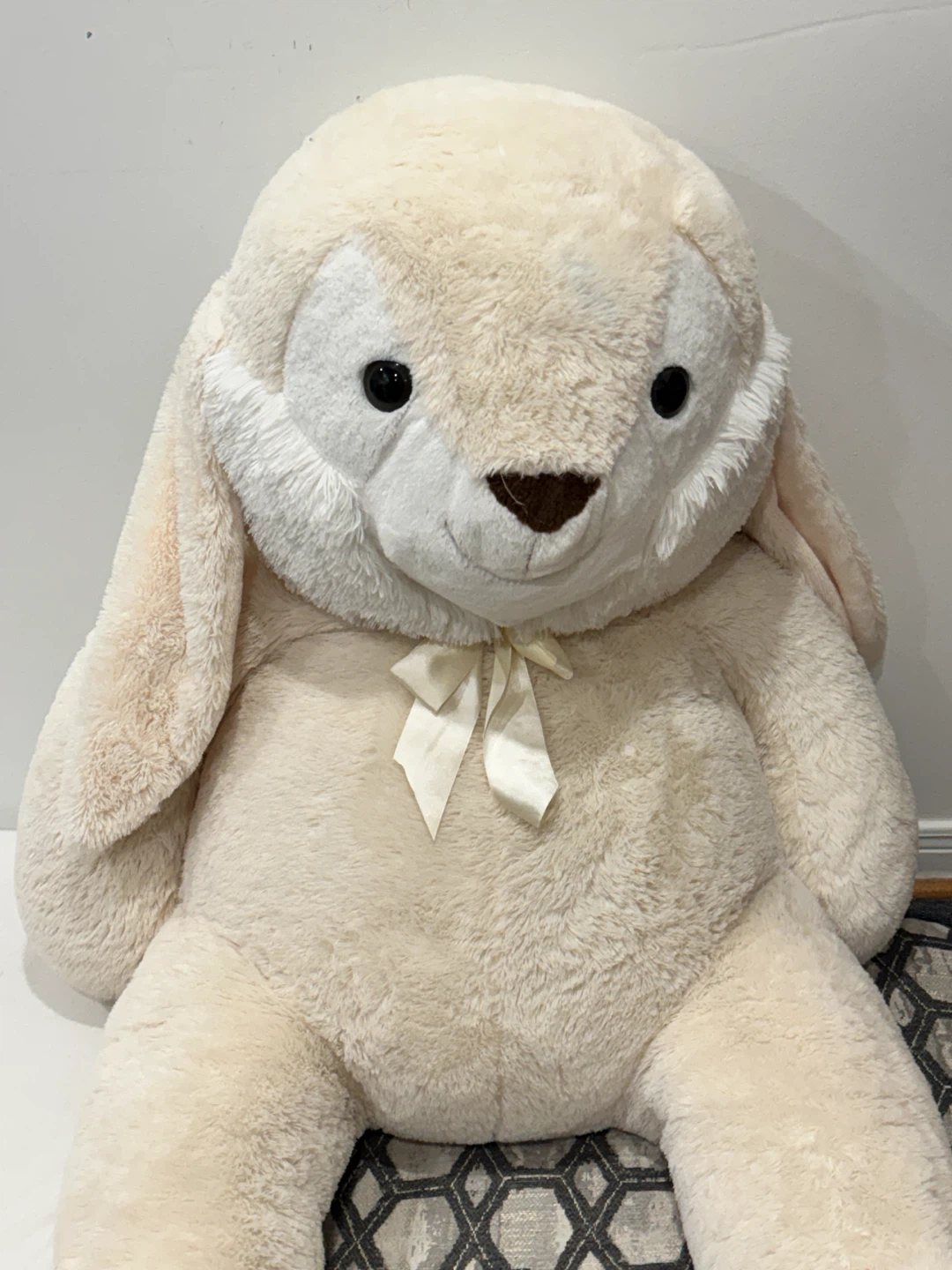 Large Cream Coloured Plush Bunny - photo 3