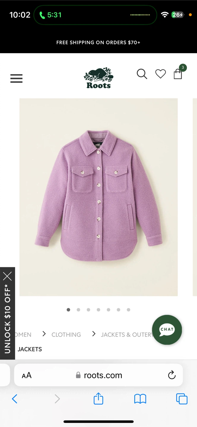 Roots Purple Shacket - photo 3