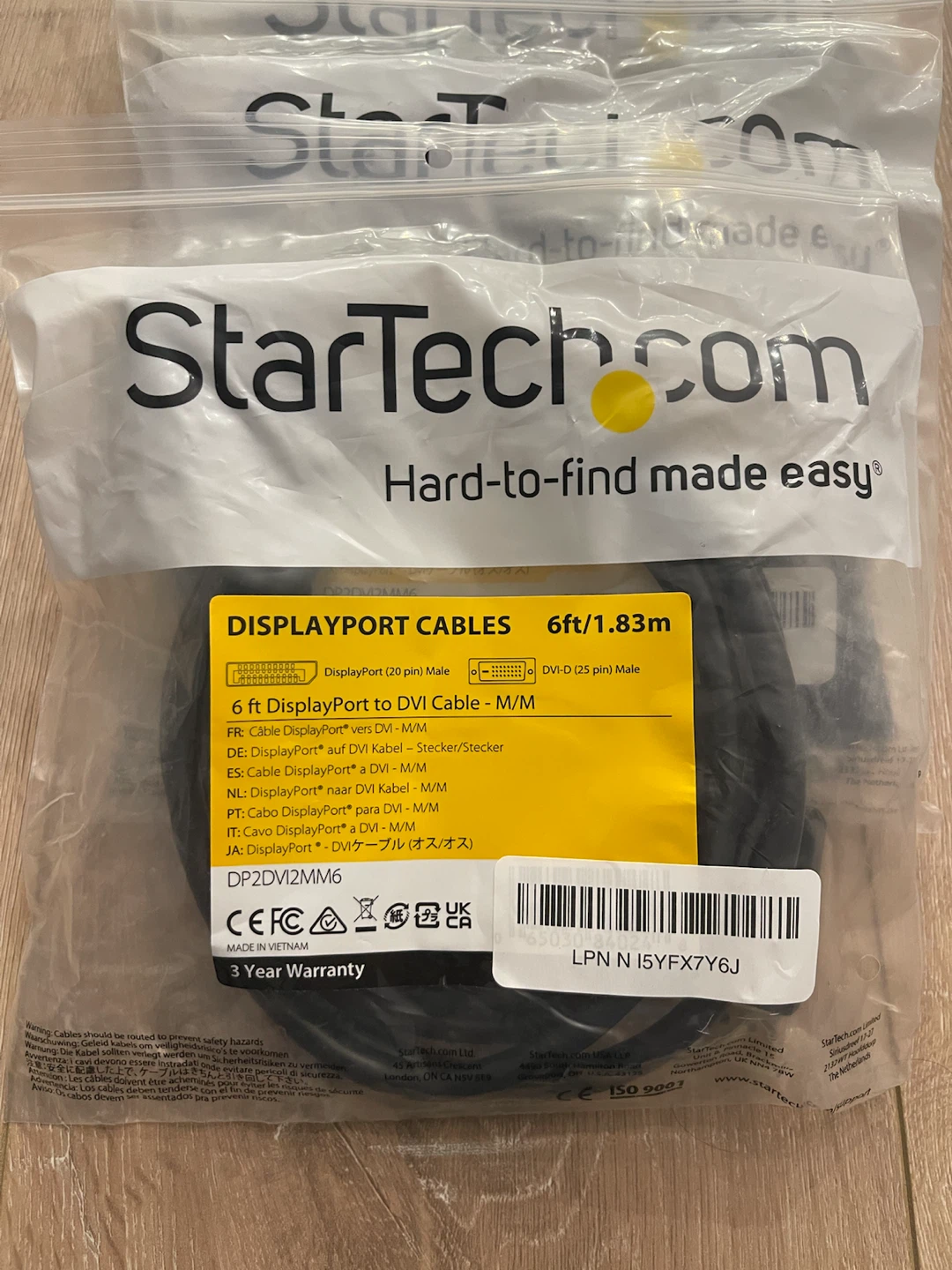 StarTech DisplayPort to DVI Cable 6ft/1.83m - photo 3