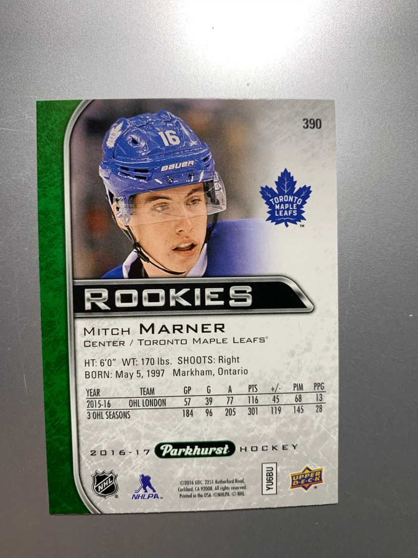 2016-17 Parkhurst Mitch Marner Rookie Card #390 - photo 2