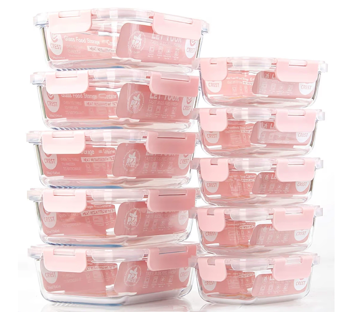 10-Piece Glass Meal Prep Container Set