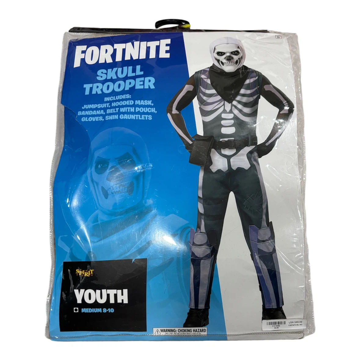 Fortnite Skull Trooper Costume Youth Medium 8-10