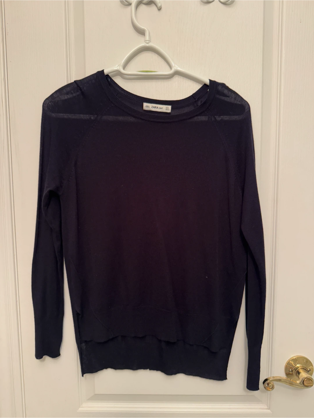 ZARA Knit Navy Long Sleeve Sweater - S