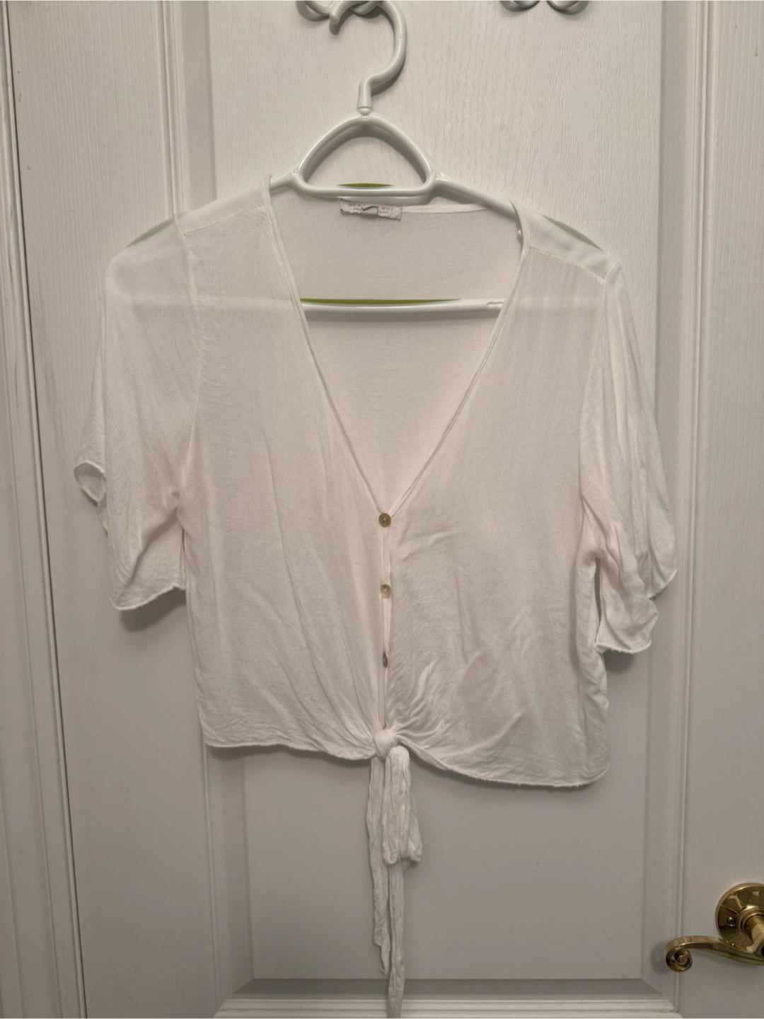 American Eagle White tie-front button-up top - One Size