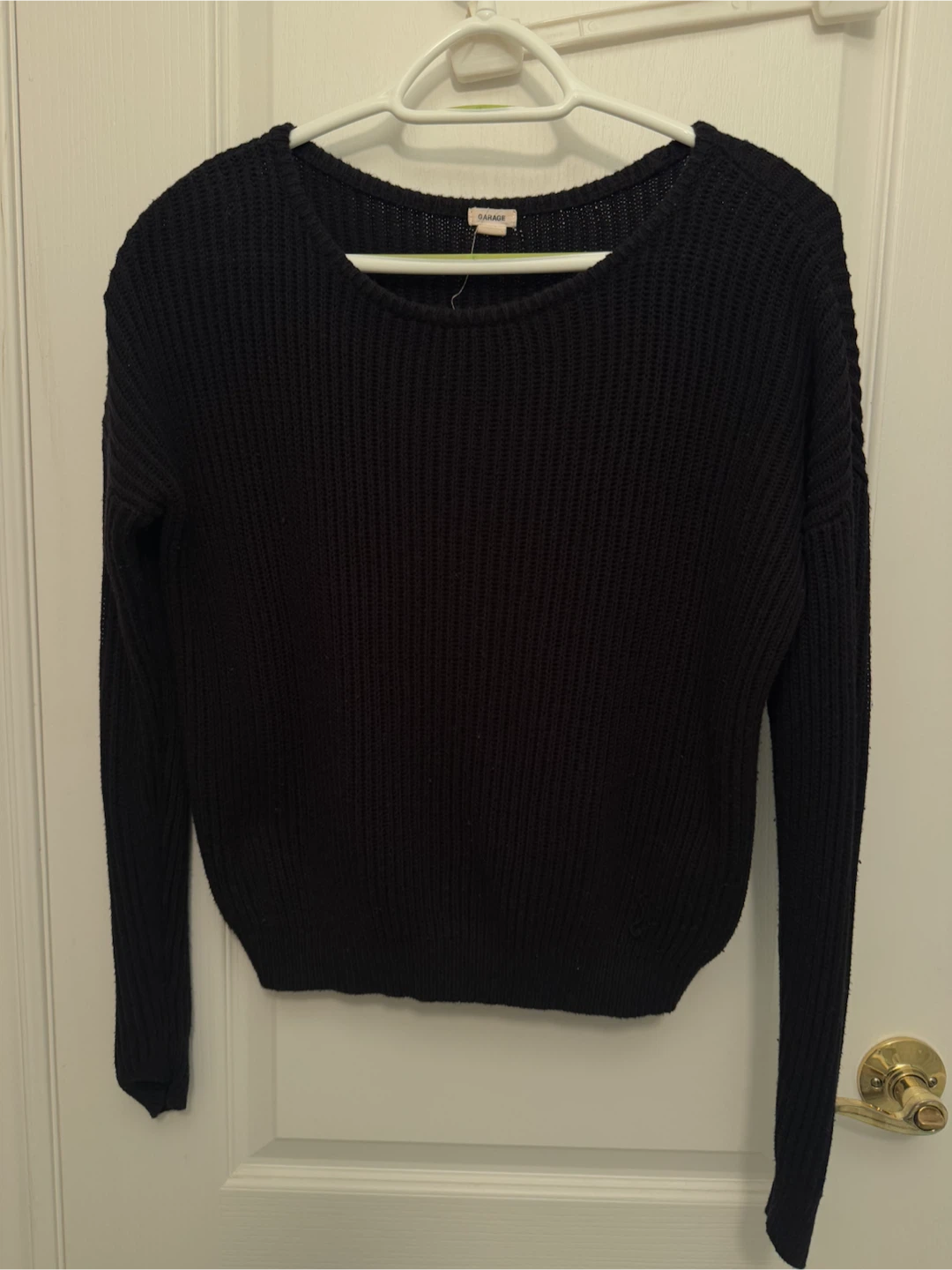 Garage Black Ribbed Knit Sweater - XS/S