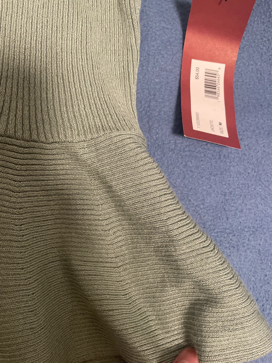 🏈 Love Scarlet ribbed peplum top, Jadeite, size M - photo 2